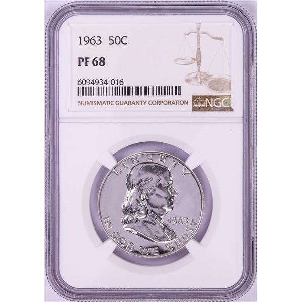 1963 Proof Franklin Half Dollar Coin NGC PF68