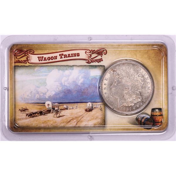 1921 $1 Morgan Silver Dollar Coin Wagon Trails Tribute to the Wild West