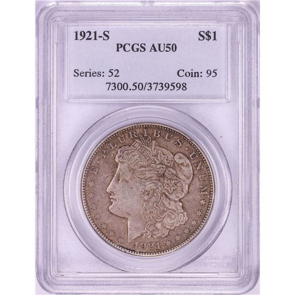 1921 $1 Morgan Silver Dollar Coin PCGS AU50