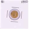 Image 1 : 1850 Type 1 $1 Liberty Head Gold Dollar Coin