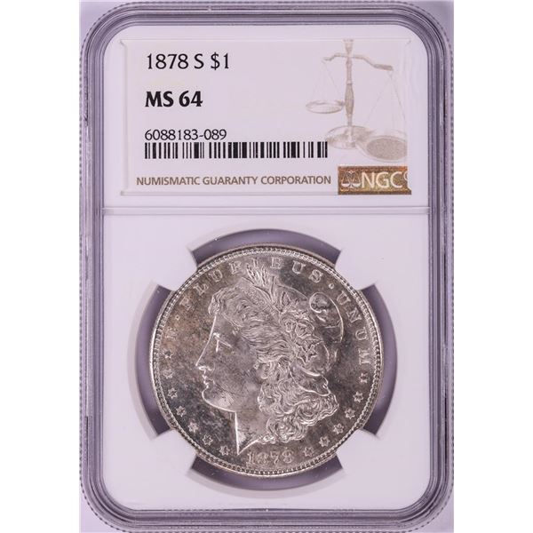 1878-S $1 Morgan Silver Dollar Coin NGC MS64