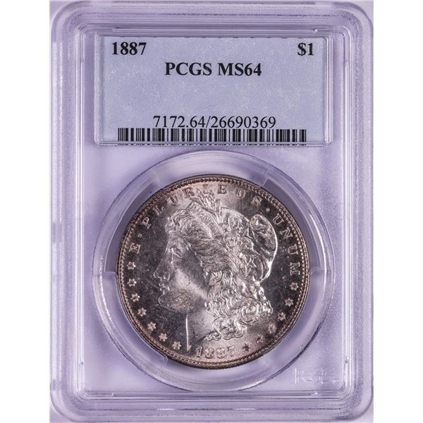 1887 $1 Morgan Silver Dollar Coin PCGS MS64