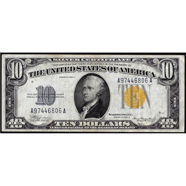1934A $10 North Africa WWII Emergency Issue Silver Certificate Note