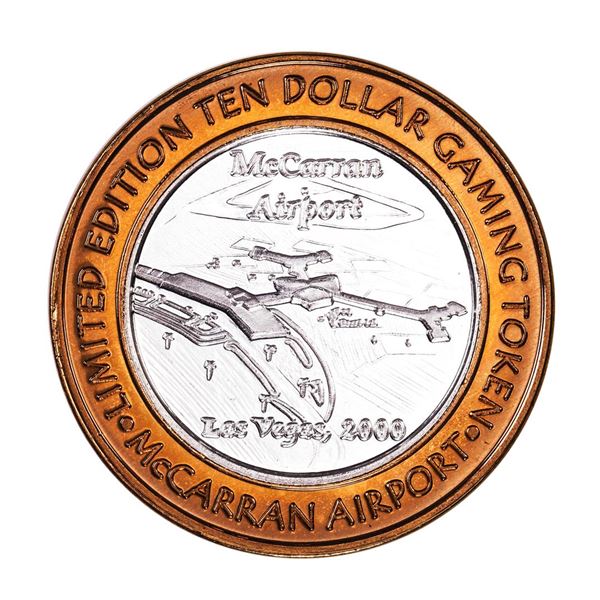 .999 Silver McCarran International Airport $10 Casino Limited Edition Gaming Token