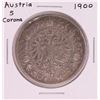 Image 1 : 1900 Austria 5 Corona Silver Coin
