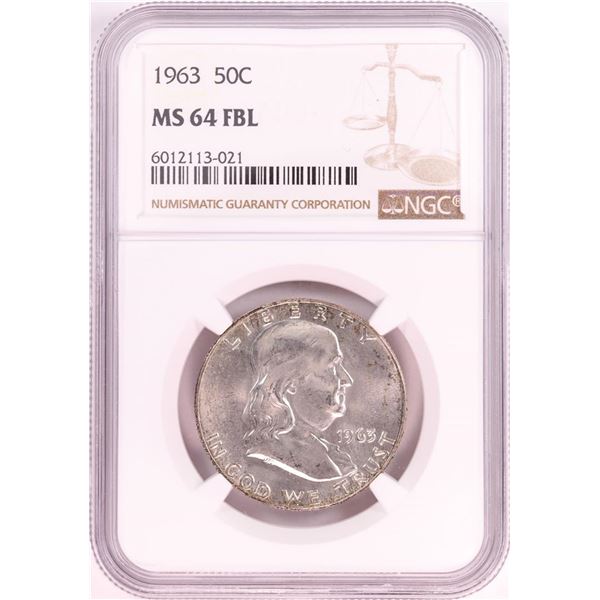 1963 Franklin Half Dollar Coin NGC MS64FBL