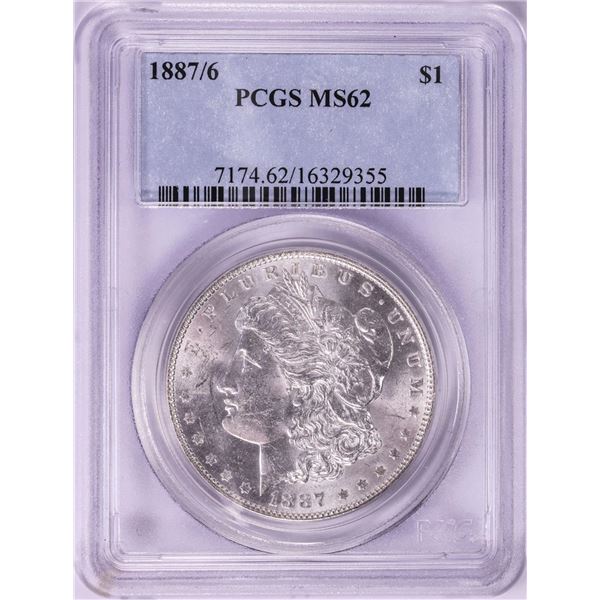 1887/6 $1 Morgan Silver Dollar Coin PCGS MS62