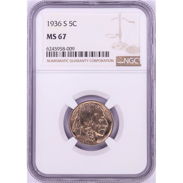 1936-S Buffalo Nickel Coin NGC MS67