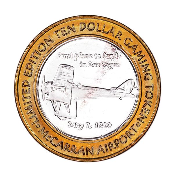 .999 Silver McCarran International Airport $10 Casino Limited Edition Gaming Token