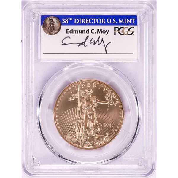 2017-W $50 Burnished American Gold Eagle Coin PCGS SP70 FDOI Washington D.C. Moy Signature