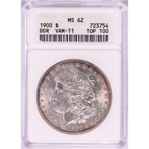 1900 VAM-11 DDR $1 Morgan Silver Dollar Coin ANACS MS62