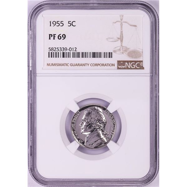 1955 Proof Jefferson Nickel Coin NGC PF69