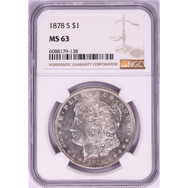 1878-S $1 Morgan Silver Dollar Coin NGC MS63