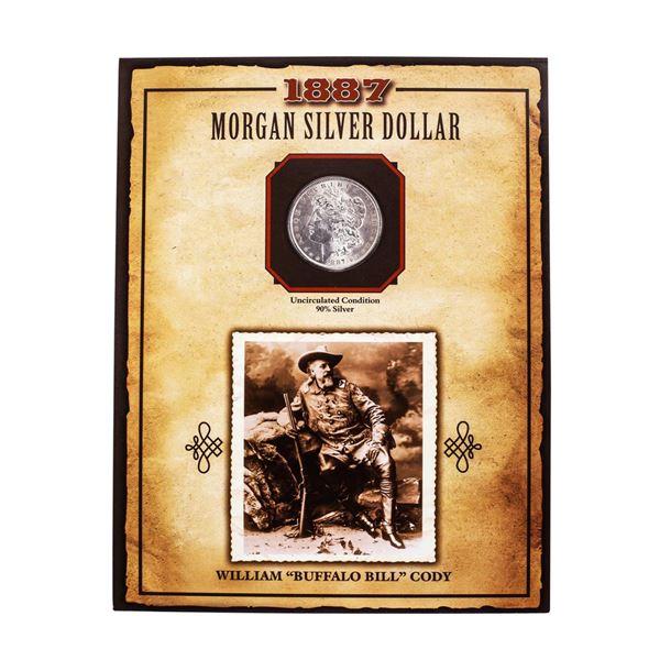 1887 $1 Morgan Silver Dollar Coin William Buffalo Bill Cody Legends of the Wild West