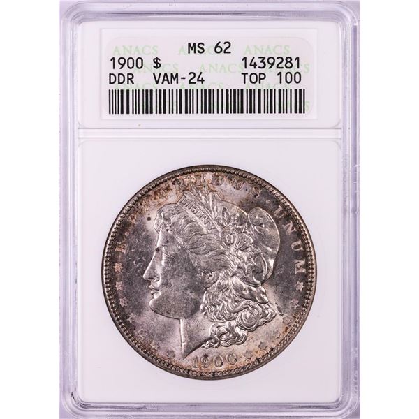 1900 DDR VAM-24 $1 Morgan Silver Dollar Coin ANACS MS62 Top 100
