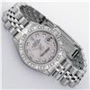 Image 2 : Rolex Ladies Stainless Steel Pink MOP Pyramid Diamond Datejust Wristwatch