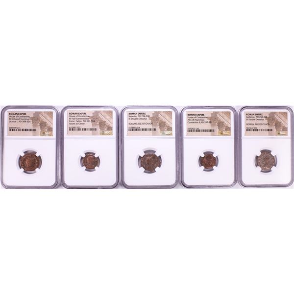 Lot of (5) Ancient Roman Empire Coins NGC Certified