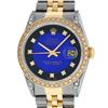 Image 1 : Rolex Men's Two Tone Steel & Gold Blue Vignette Diamond Datejust Wristwatch