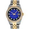 Image 2 : Rolex Men's Two Tone Steel & Gold Blue Vignette Diamond Datejust Wristwatch