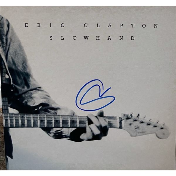 Signed Eric Clapton Slowhand Album Cover