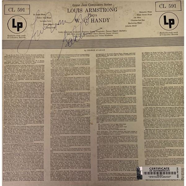 Signed Louis Armstrong Louis Armstrong Plays W.C. Handy Album Cover