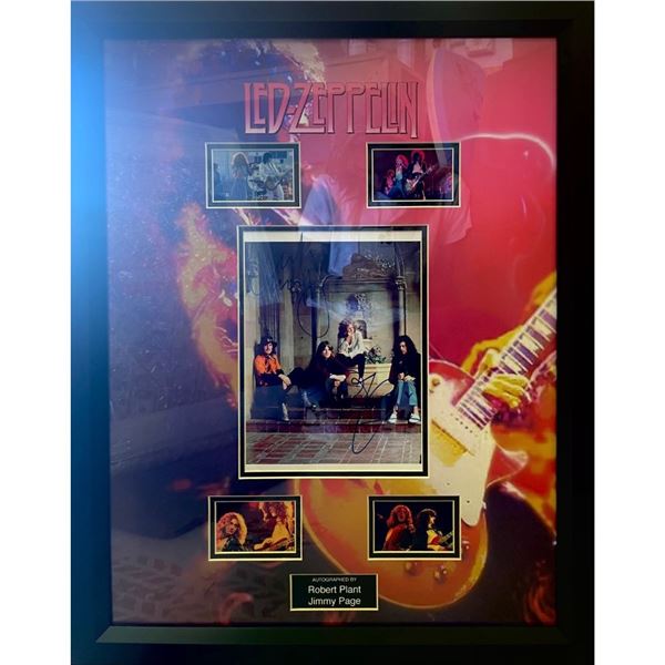 Signed and Framed Led Zeppelin Collage