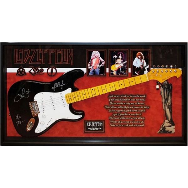 Signed and Framed Led Zeppelin Guitar