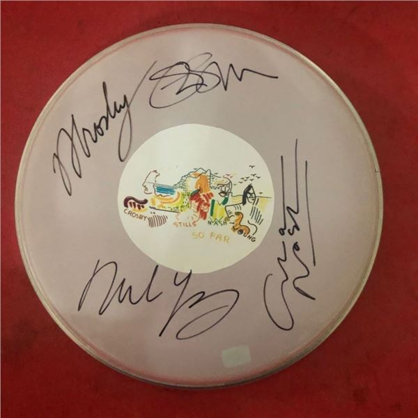 Signed CSNY Crosby, Stills, Nash & Young Drumhead