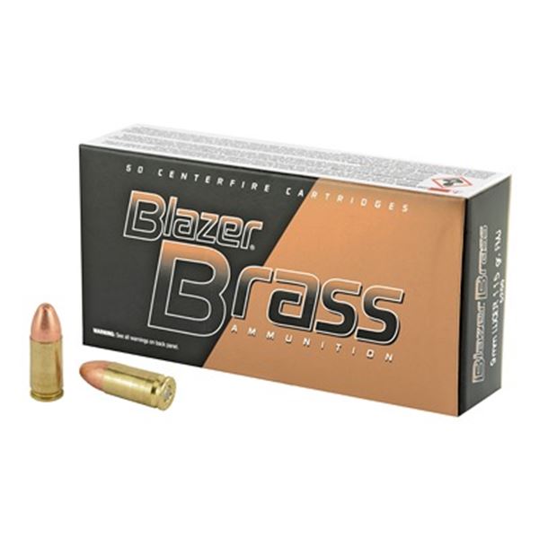 BLAZER BRASS 9MM 115 FMJ - 50 Rds