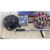 Image 2 : 2 KITES AND BOX OF BIKE HELMETS, RACK AND MORE