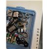 Image 8 : 2 TRAYS OF HARDWARE, LOCKS, ZIPPERS, ETC