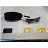 Image 1 : PAIR OF NEW RYDERS SWITCH SUNGLASSES WITH CASE AND INTERCHANGEABLE LENSES - BLUE FRAME - RETAIL $59