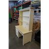 Image 8 : WHITE PEDESTAL DESK WITH HUTCH - 53 INCHES WIDE X 78.5 TALL X 2 FOOT DEEP