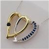 Image 3 : NEW STERLING SILVER YELLOW GOLD PLATED GENUINE SAPPHIRE HEART PENDANT W/ STERLING CHAIN W/ APPRAISAL