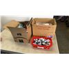 Image 1 : 2 BOXES OF NEW HAIR ACCESSORIES AND BASKET OF EVAPE JUICE