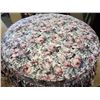 Image 2 : ROUND TUFTED OTTOMAN - FLOWER PATTERN, 28 INCH DIAMETER, 15 INCHES TALL