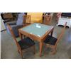 Image 1 : DRAWLEAF GLASSTOP DINING TABLE WITH 4 CHAIRS