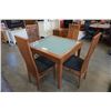 Image 2 : DRAWLEAF GLASSTOP DINING TABLE WITH 4 CHAIRS