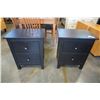 Image 1 : PAIR OF BLACK 2 DRAWER NIGHTSTANDS