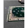Image 3 : GREEN FRINGED AREA CARPET - 94 INCHES WIDE