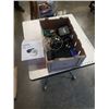 Image 1 : BOX OF ELECTRONICS, BOSE HEADPHONES, GPS, BLUETOOTH SPEAKERS AND MORE