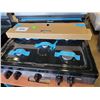 Image 2 : NEW BLACK STAINLESS GAS RANGE, 5 BURNER WITH CAST IRON GRATES, RETAIL $1,299 NEW, NEVER INSTALLED, O