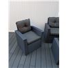 Image 2 : BRAND NEW 4 PIECE GREY WICKER OUTDOOR CONVERSATION SET