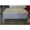 Image 1 : WHITE LEATHER OTTOMAN - 42 X 26 X 14 INCHES TALL