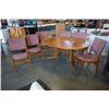 Image 1 : TEAK DINING TABLE WITH 2 LEAFS AND 6 CHAIRS