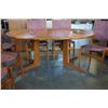 Image 2 : TEAK DINING TABLE WITH 2 LEAFS AND 6 CHAIRS