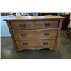 Image 2 : ANTIQUE OAK BOW FRONT DRESSER, 3 DRAWER