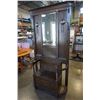 Image 2 : ANTIQUE BARLEY TWIST ORIGINAL CONDITION HALL STAND WITH ORIGINAL BEVELLED GLASS