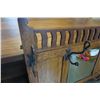 Image 2 : ANTIQUE OAK COAT RACK HALL MIRROR
