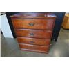 Image 1 : 4 DRAWER MAHOGANY FINISH DRESSER - 31 INCHES WIDE X 36 INCHES TALL X 16 INCHES DEEP